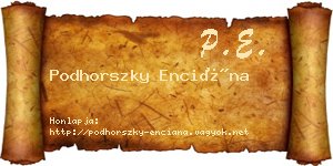 Podhorszky Enciána névjegykártya